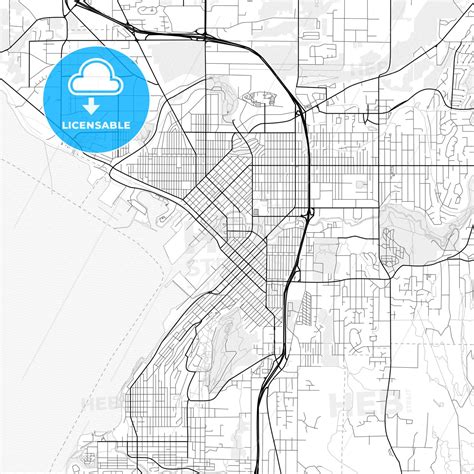 Vector PDF map of Bellingham, Washington, United States - HEBSTREITS