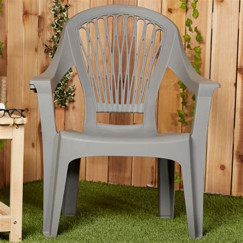 Adams Manufacturing Stackable Gray Resin Frame Stationary Dining Chair ...