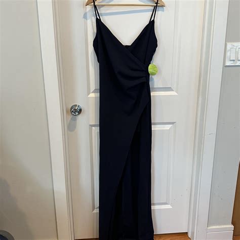 Windsor Navy Blue formal dress. Draped front and... - Depop