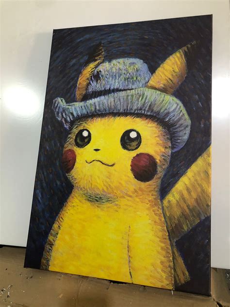 Pikachu Van Gogh Wall Art, Van Gogh Canvas, Famous Artwork Poster ...