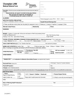 Champlain LHIN Medical Referral Form - Blank Fillable Template | Fill ...