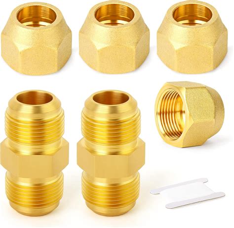 Amazon.com: GASHER 2Packs Metals Brass Tube Fitting, Half-Union with ...