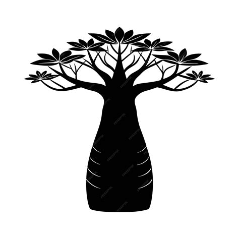 Silhouette of baobab tree vector illustration | Premium AI-generated vector