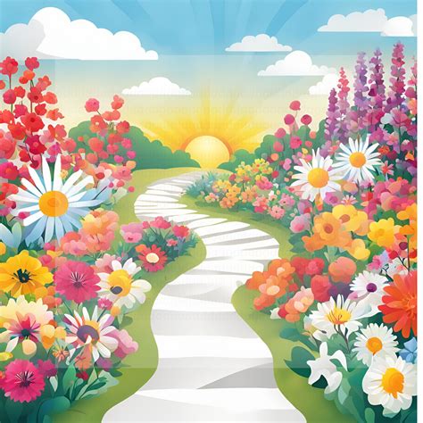 10 Flower Garden Clip Art, Printable Clipart, Jpg, Digital Download ...