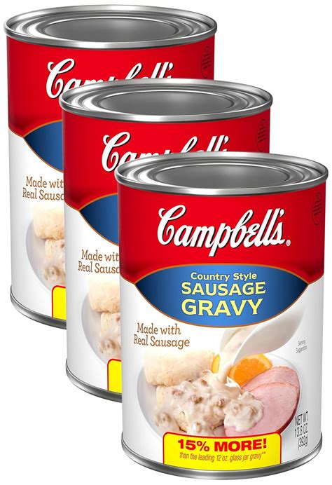 Amazon.com : Campbell's Country Style Sausage Gravy, 13.8 Oz Can (Pack ...
