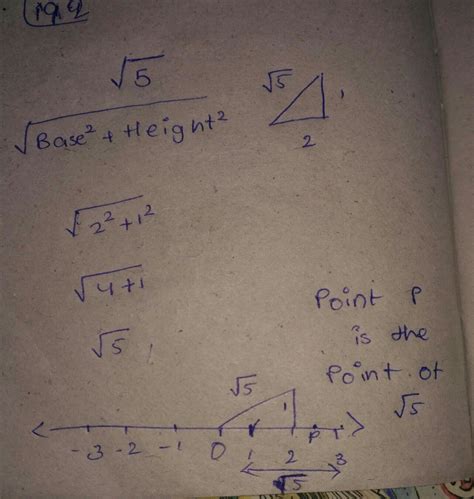 Write a pythagorean triplet that you will use to express root5 on the ...