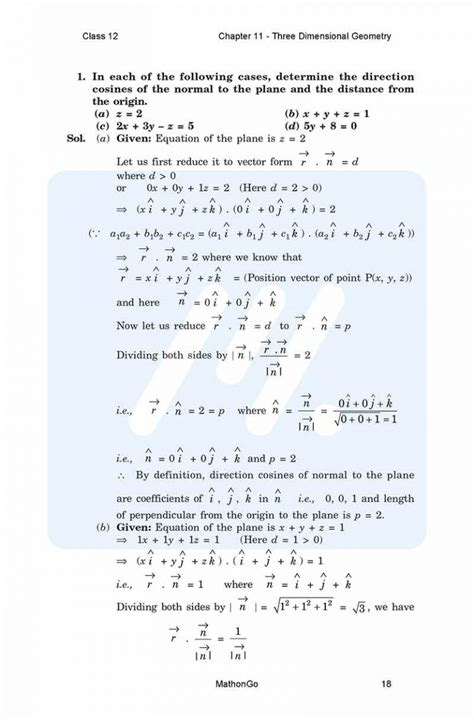 Image result for Class 12 Maths Chapter 11 Three-Dimensional Geometry