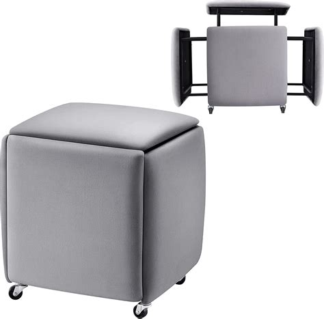 Buy NAIYUFA Stool Set Modern Ottomans Set of 5 Backless Chairs with ...