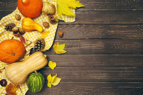Pumpkin on old rustic wooden table background | Premium Photo