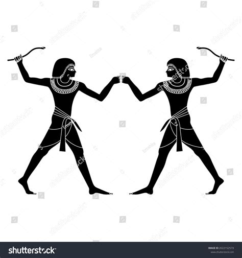 Symmetrical Design Two Ancient Egyptian Men 库存矢量图（免版税）2022152519 | Shutterstock