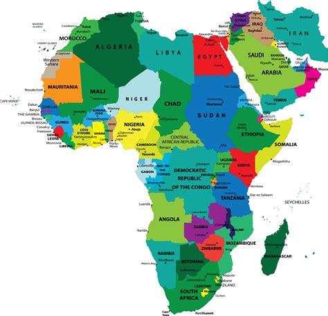 Map Of Africa With Capital Cities Africa Map With Countries, Cities,