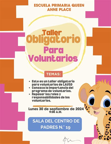 Mandatory Volunteer Workshop 09/30/2024 | Queen Anne Place Elementary