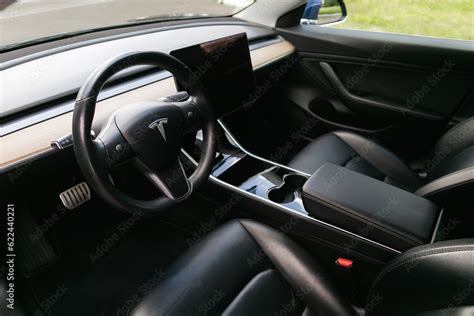 Tesla Model 3 Performance interior. Stock Photo | Adobe Stock