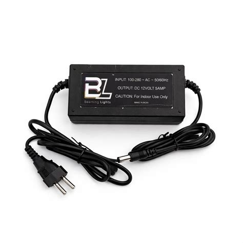 LED Power Adapter 12V 5A (AC 100–280V to DC) – Beaming Lights