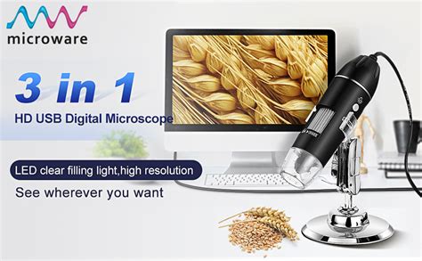 Microware USB Digital Microscope,40X to 1000X Magnification Endoscope ...