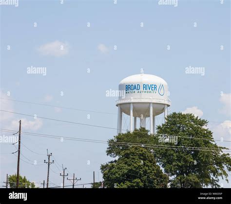 SPINDALE, NC, USA-27 jULY 19: Water tank for Broad River Water ...