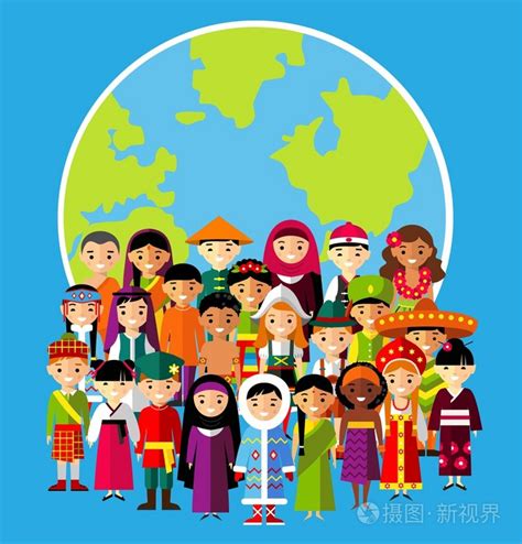 矢量图的多元文化国家的儿童，在上的人插画-正版商用图片0pczbe-摄图新视界