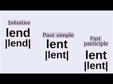 Неправильные глаголы в примерах👉lend, lent, lent - YouTube