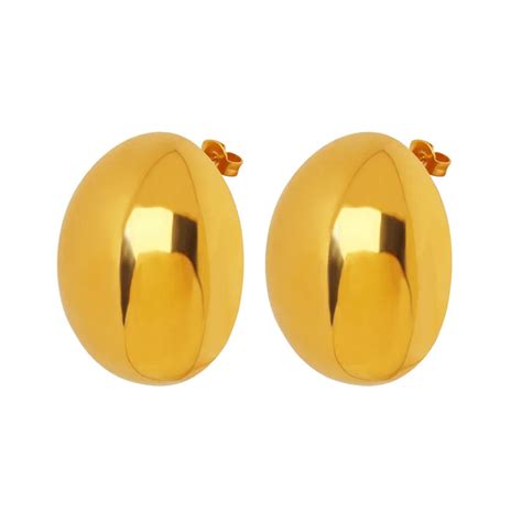 Large Iconic Oval Earrings - 18K Gold Plated – PEACHY ACCESSORIES
