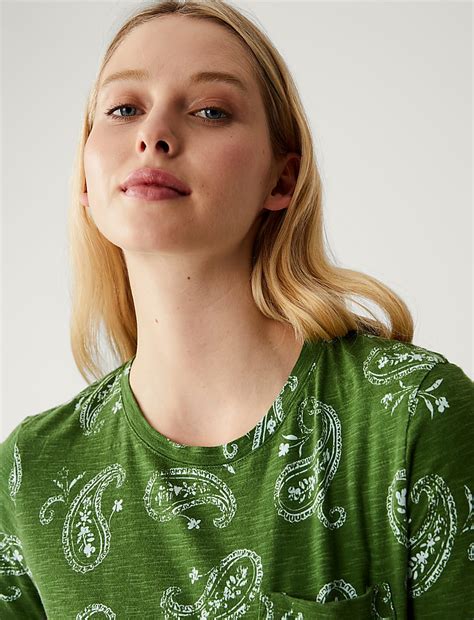Buy Pure Cotton Printed Pocket T-Shirt at Marks & Spencer