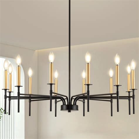HHR 40 Inch 12-Light Farmhouse Foyer Chandelier Entryway High Ceiling ...