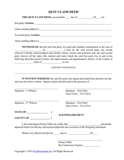 free california quit claim deed form pdf word eforms - download ...