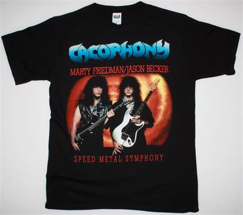 CACOPHONY SPEED METAL SYMPHONY MARTY FRIEDMAN JASON BECKER NEW BLACK T ...