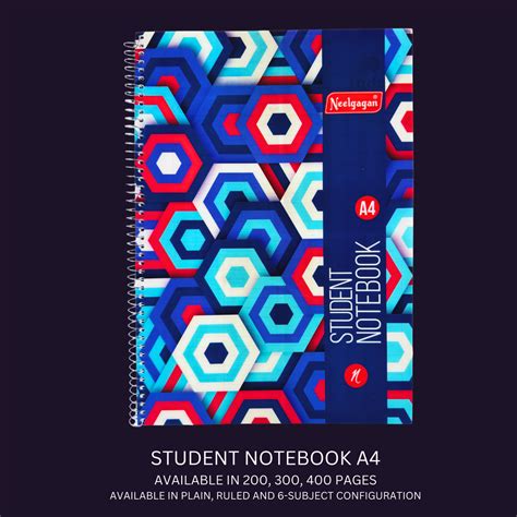 Student Notebook A4 - Spiral Bound (21cm X 29.7cm) – Neelgagan