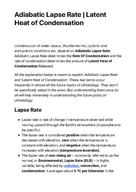 Adiabatic Lapse Rate