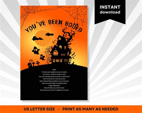 Youve Been Booed Printable for Halloween Game Sign Weve Been - Etsy