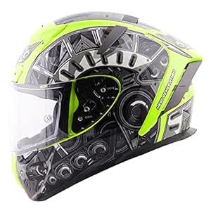 Steelbird SA-2 Terminator 2.0 Full Face Graphic Helmet in Glossy Fluo ...