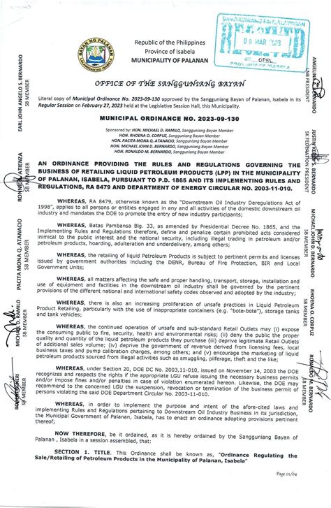 READ!!! APPROVED Municipal Ordinance