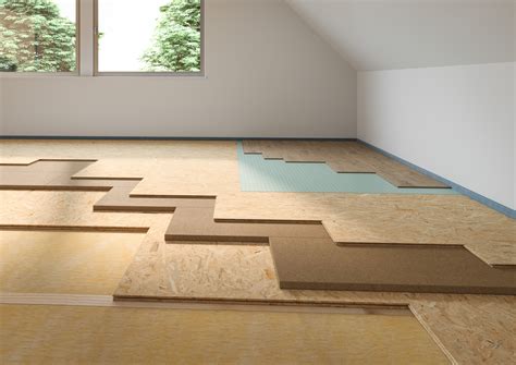 Osb Floor Tile OSB Boards (flakeboards) Laid On Floor As Preparation