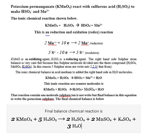 KMnO4 H2O2 Net Ionic Equation 的图像结果