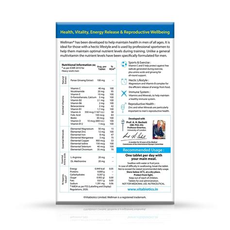 Wellman 30 Tablets For Men -With 21 Nutrients, Vitamin C, L-Arginine ...