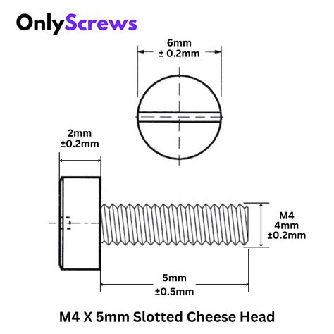 M4 X 5mm Slotted CHHD Nylon Screw (Dia. 4mm, Length 5mm) – OnlyScrews