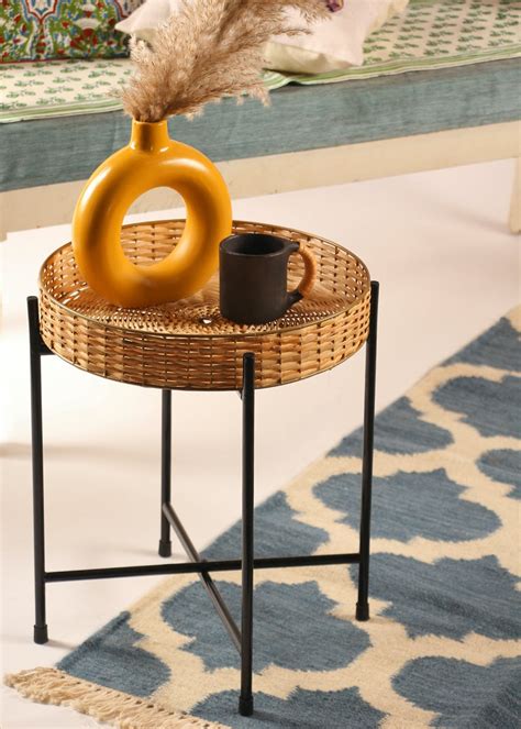Get Hand Crafted Light Weight Rattan Tray Table at ₹ 2925 | LBB Shop