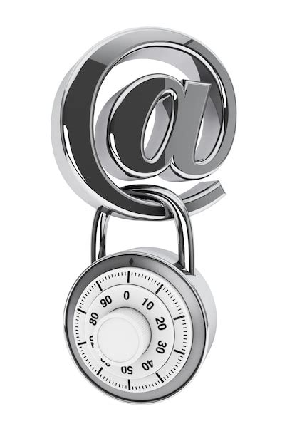 Email symbol with padlock on a white background | Premium Photo