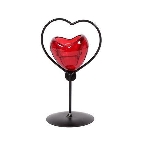 Buy JEWEL FUEL Valentine Day Gift Iron and Glass Heart Tealight Candle ...