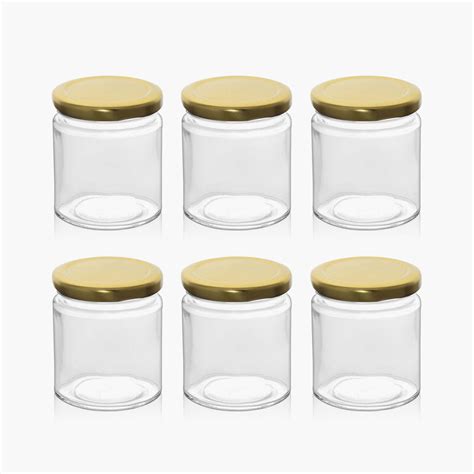 Buy Corsica Essentials Glass Storage Jar with Lid- Set of 6 - 200 ml ...