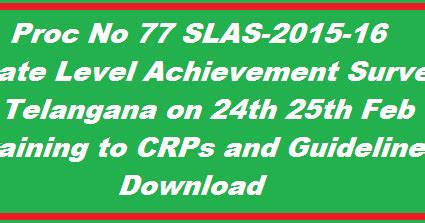 Proc No 77 Conduct of SLAS -State Level Achievement Survey 2015-16 by ...