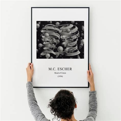 M.C. Escher Poster Bond of Union, M.C. Escher Print, MC Escher Poster ...