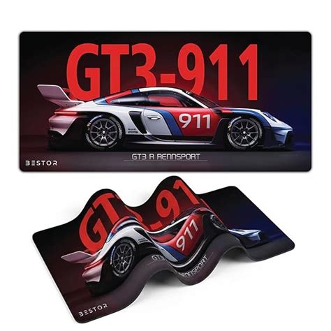 BESTOR Extended Mouse Pad 23×11 Inch, GT3 R-911 RENNSPORT Racing Car ...