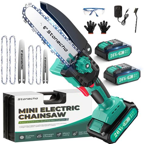 Buy Mini Chainsaw Cordless 8 inch & 6 inch, Upgraded Brushless Mini ...