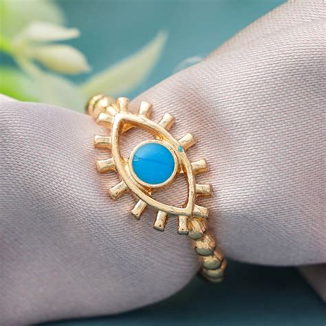 Buy Evil Eye Ring Golden Border Online - Ferosh