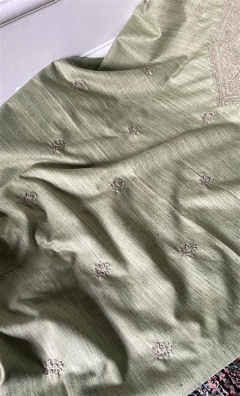 Lucknowi Handcrafted Cotton Chikankari Unstitched Men's Kurta Fabric