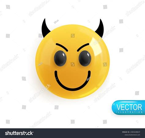 Emoji Face Evil Smiling Emotion Realistic Stock Vector (Royalty Free ...