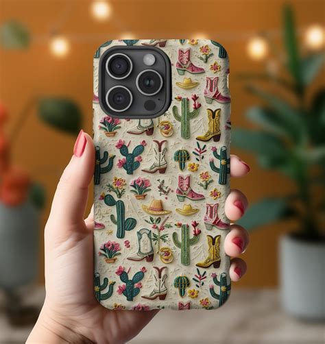 Western Phone Case| Embroidered Cowgirl Phone Case|iphone 16 Case ...