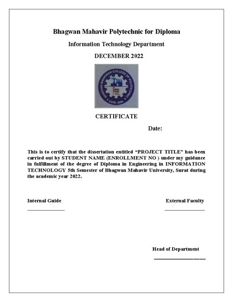 2. Certificateormat - Bhagwan Mahavir Polytechnic for Diploma ...