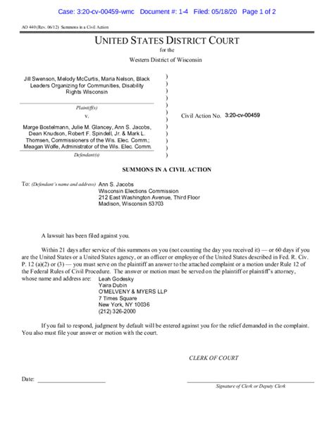 Fillable Online law osu The Summons AO-440 - YouTube Fax Email Print ...